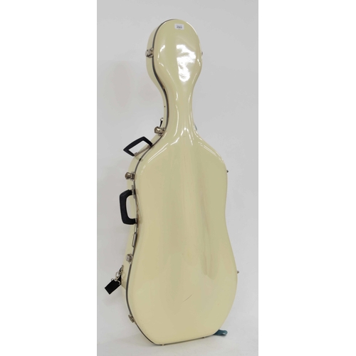 2503 - Contemporary full size violoncello case, white finish