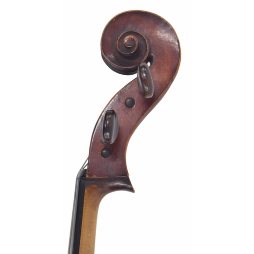 2512 - Good Mittenwald violoncello circa 1880, unlabelled, the two piece back of faint medium curl with sim... 