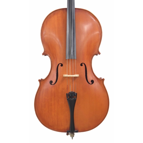 2513 - Contemporary English violoncello by and labelled Malcolm Rae, Leicester (r) 1986, the two piece back... 