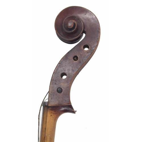 2514 - Neuner & Hornsteiner violoncello circa 1890, unlabelled, the two piece back of faint medium curl... 