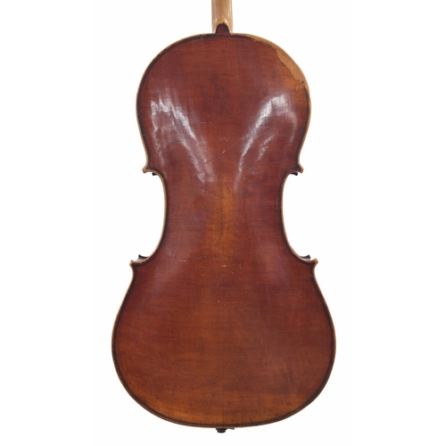 2517 - Late 19th century Neuner & Hornsteiner violoncello, unlabelled, the two piece back of very faint... 