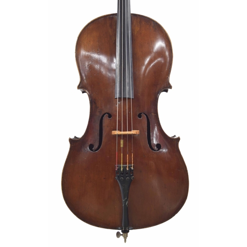 2519 - Interesting late 18th century English violoncello of the Morrison School, unlabelled, the two piece ... 