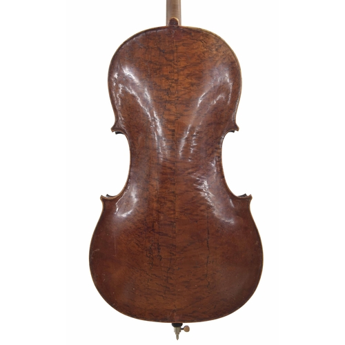 2519 - Interesting late 18th century English violoncello of the Morrison School, unlabelled, the two piece ... 