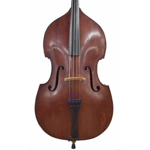 2529 - Early 20th century double bass, length of back 43 1/2