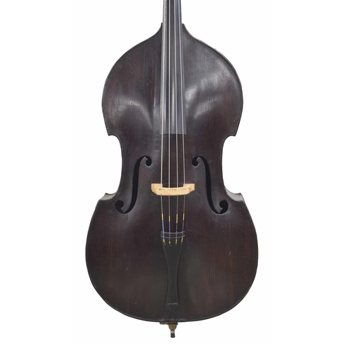 2532 - Good 19th century Mirecourt double bass probably by a member of the Jacquet family, French Gamba Mod... 