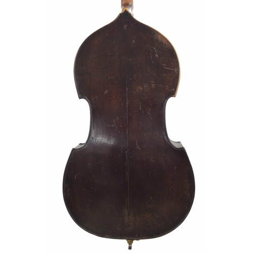 2532 - Good 19th century Mirecourt double bass probably by a member of the Jacquet family, French Gamba Mod... 