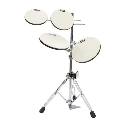 1579 - Smart Practice DW workshop drum kit, upon an adjustable chrome stand