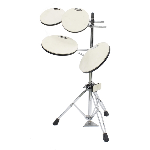 1579 - Smart Practice DW workshop drum kit, upon an adjustable chrome stand