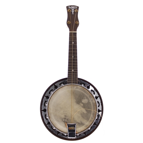 1586 - Trumelo BMI banjolele, with sunburst resonator cover, 7.75