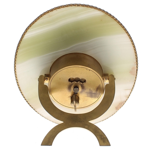 2306 - Good green onyx and ormolu boudoir desk strut clock, the 2.75