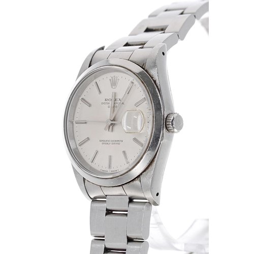 37 - Rolex Oyster Perpetual Date stainless steel gentleman's wristwatch, reference no. 15210, serial no. ... 