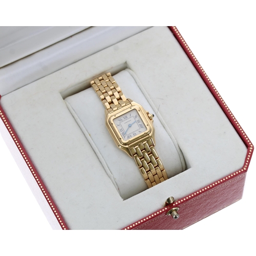 58 - Cartier Panthére 18ct lady's wristwatch, reference no. 1070 2, serial no. M2067xx, the dial with Rom... 