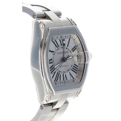 63 - Cartier Roadster GMT XL automatic stainless steel gentleman's wristwatch, reference no. 2722, serial... 