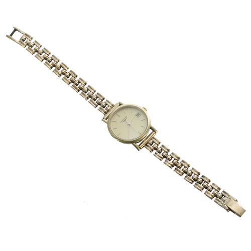 65 - Longines 18ct lady's wristwatch, reference no. L4 277 6, circular champagne dial with applied baton ... 