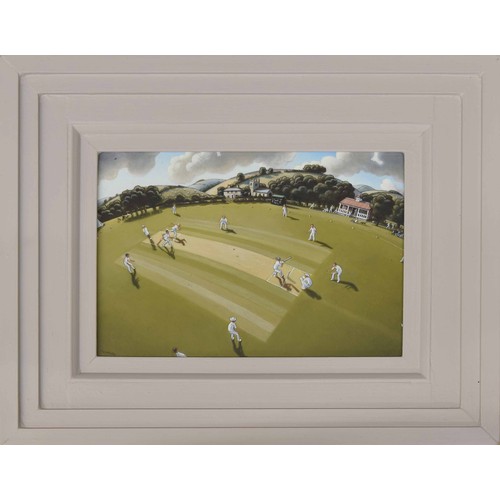 853 - Jonathan Armigel Wade (b. 1960) - 'Six to Win', a village cricket match, signed also inscribed on th... 