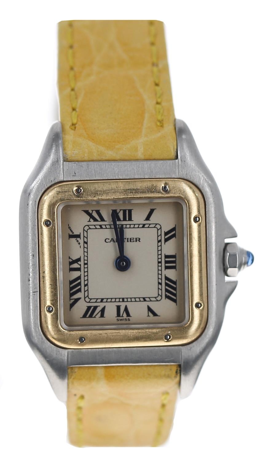 Cartier stainless steel and gold lady s wristwatch serial no