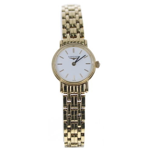 71 - Longines Presence gold plated and stainless steel lady's wristwatch, reference no. L4.219.2, serial ... 