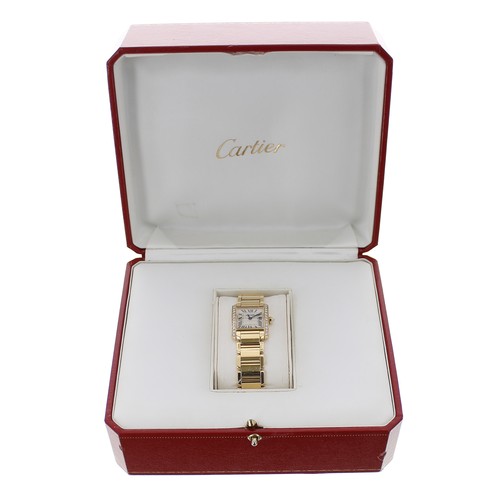 55 - Fine Cartier Tank Francaise 18ct diamond set lady's wristwatch, reference no. 1820, serial no. CC305... 