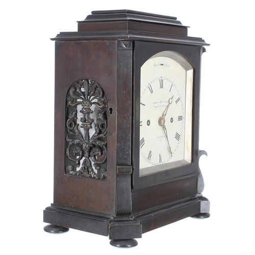 1326 - Fine rare English bronze cased double fusee table clock, the 5