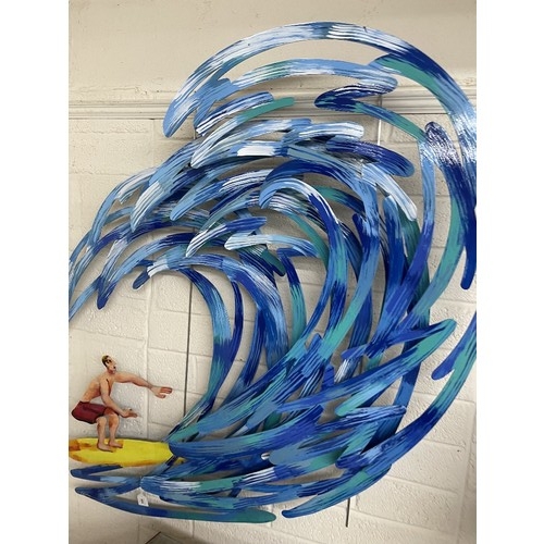 804 - David Gerstein (Israeli born 1944) - 'Surfer', a stunning limited edition large painted laser cut me... 