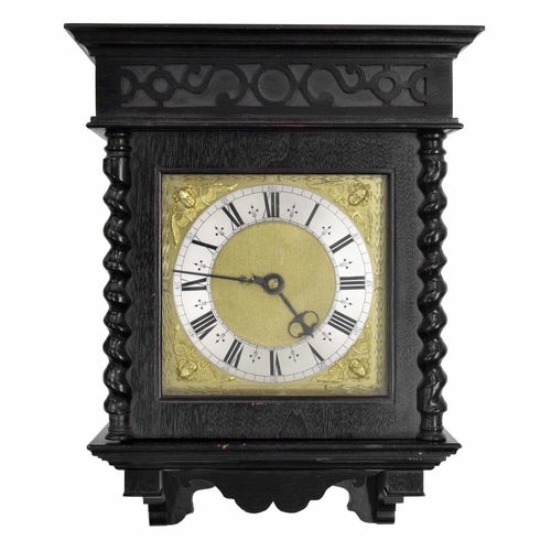 1321 - Good English thirty hour hook and spike verge wall clock, the 7.75