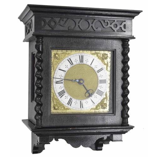 1321 - Good English thirty hour hook and spike verge wall clock, the 7.75