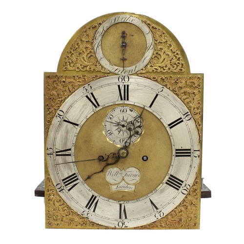 1808 - Mahogany eight day longcase clock, with five pillar movement and calendar chapter ring, the 12