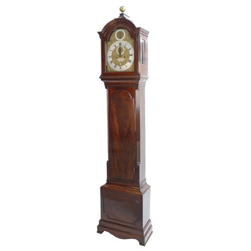 1830 - Good mahogany eight day longcase clock with five pillar movement, the 12