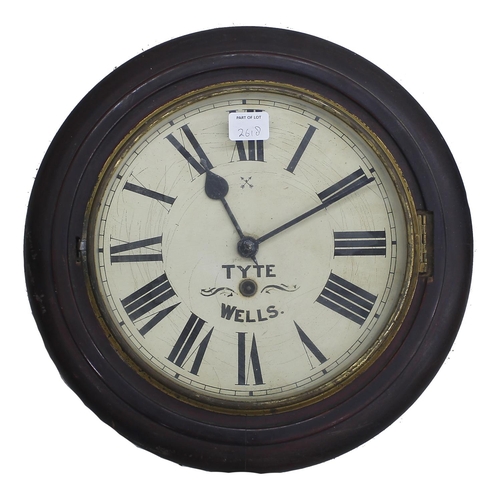 2618 - Three mahogany single train wall dial clocks, signed C.F.Hill, Felixstowe (8