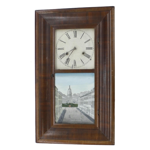 2624 - Three American eight day ogee wall clocks by Chauncey Jerome and two by Jerome & Co, tallest 29