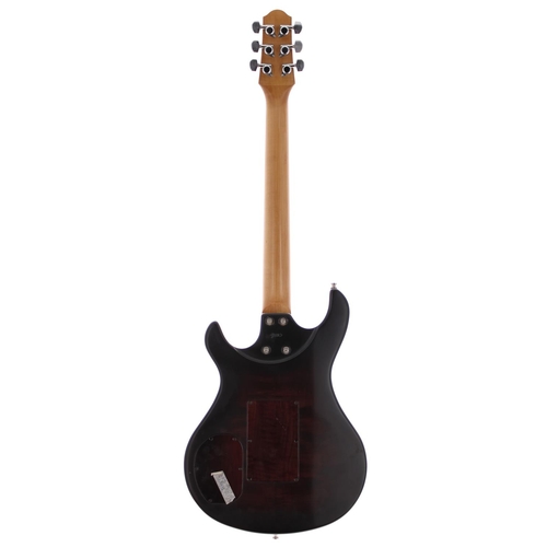 208 - 2007 JMC Guitars Live Coals solid body electric guitar, made in Switzerland; Body: black and red sun... 