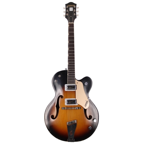 212 - 1962 Gretsch Double Anniversary 6117 hollow body electric guitar, made in USA; Body: sunburst finish... 