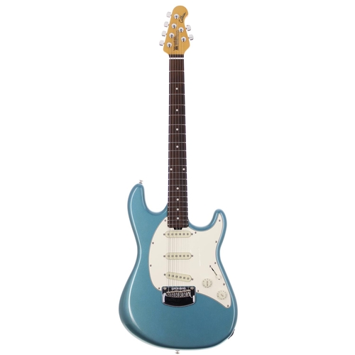 215 - 2016 Ernie Ball Music Man Cutlass electric guitar, made in USA; Body: vintage turquoise finish; Neck... 