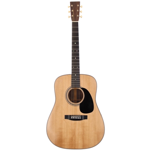 217 - Good unbranded D-28 type Dreadnought acoustic guitar; Back and sides: Indian rosewood, light wear to... 