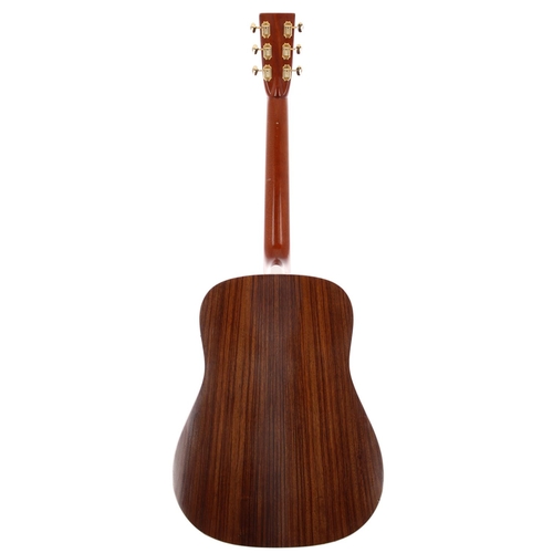 217 - Good unbranded D-28 type Dreadnought acoustic guitar; Back and sides: Indian rosewood, light wear to... 