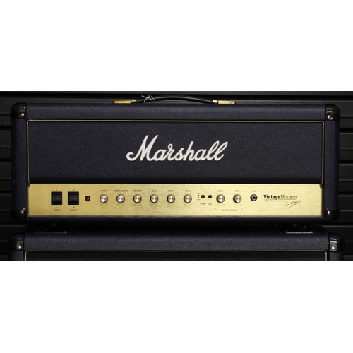 819 - 2007 Marshall Vintage Modern 2466 100 watt valve guitar amplifier head, made in England, with foot s... 