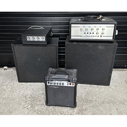 820 - 1970 Fal Phase 50 Mark III guitar amplifier, made in England; together with a homemade guitar amplif... 