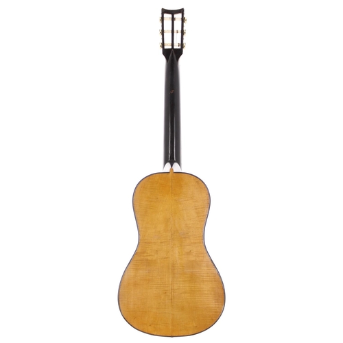 3501 - 19th century English guitar, labelled J.C. Menke, Maker, 39 Great East Street, Brighton Sussex, Augu... 