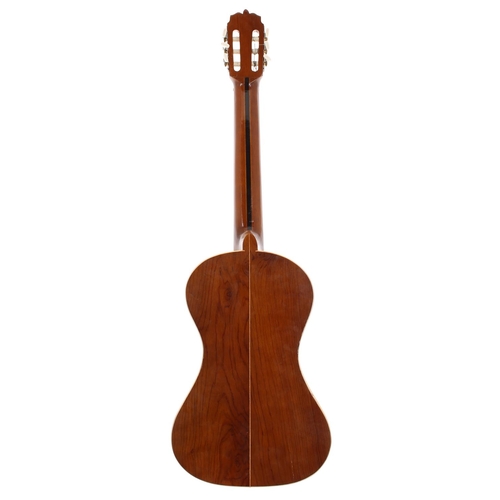 3512 - 1990s Boaz Elykman acoustic nylon string travel guitar; Body: slimline waisted body in natural finis... 