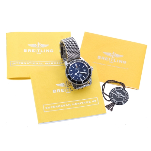 87 - Breitling SuperOcean Heritage 42 automatic stainless steel gentleman's wristwatch, reference no. A17... 