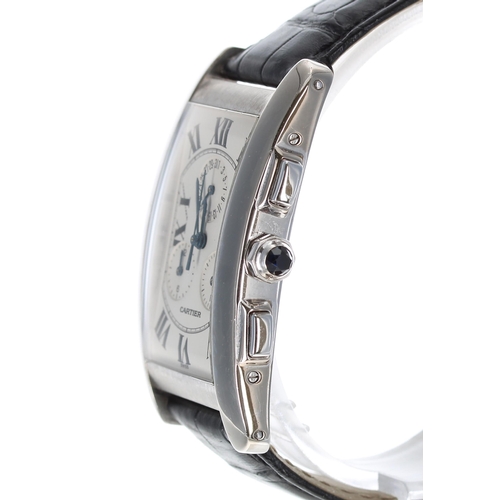 110 - Cartier Tank Americaine Calendar Chronograph 18ct white gold gentleman's wristwatch, reference no. 2... 