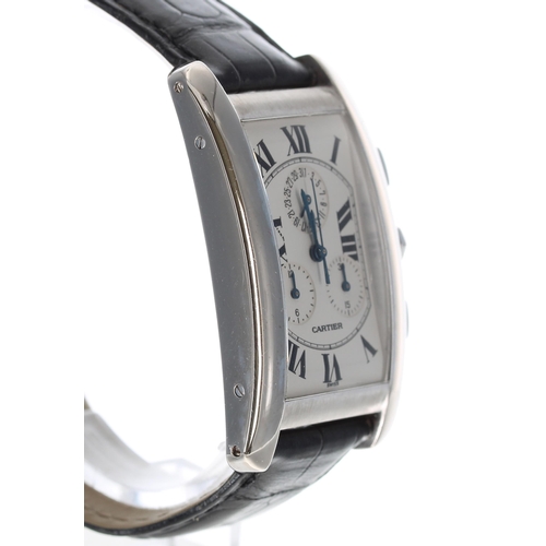 110 - Cartier Tank Americaine Calendar Chronograph 18ct white gold gentleman's wristwatch, reference no. 2... 