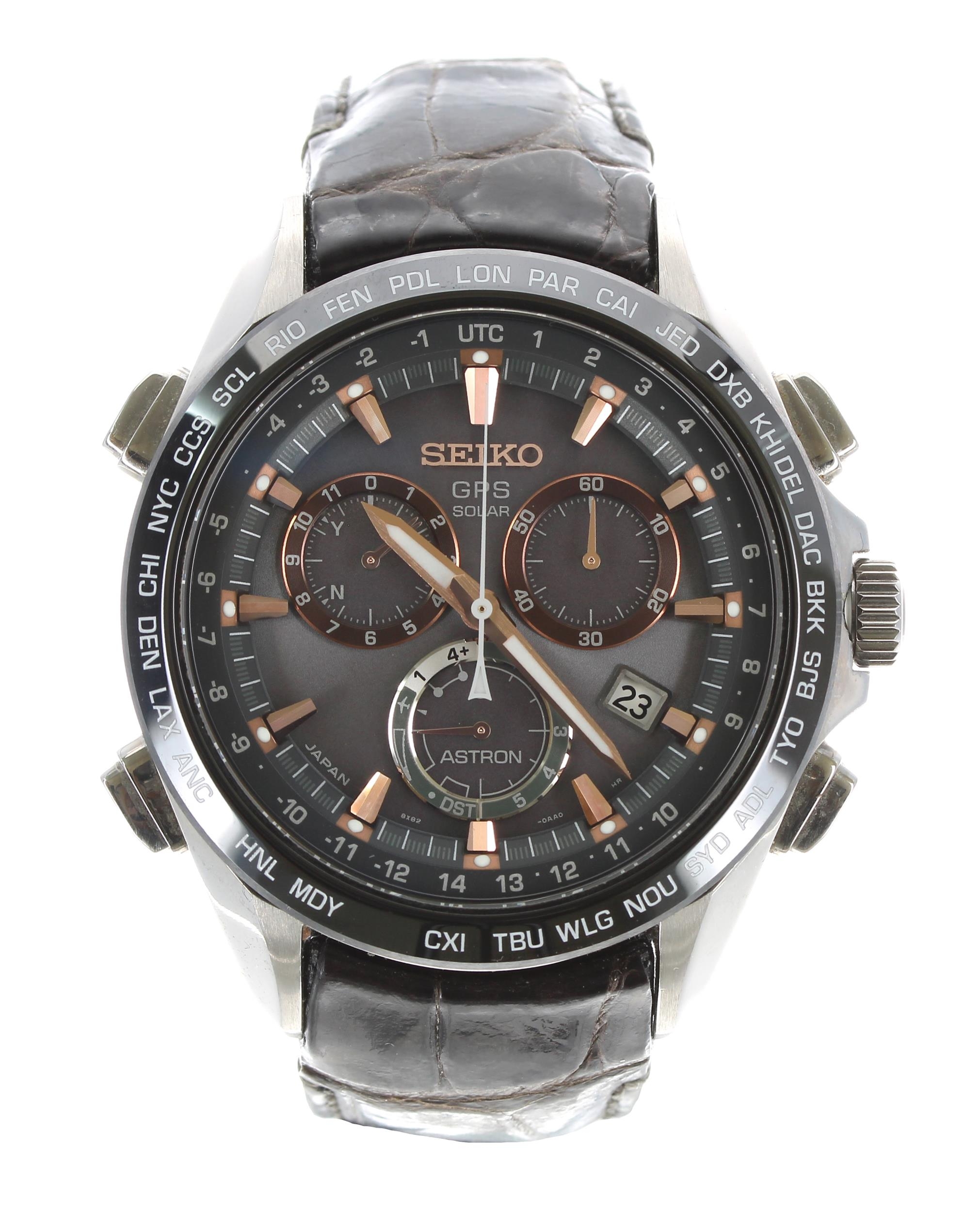 Seiko Astron GPS Solar Chronograph titanium gentleman s wristwatch