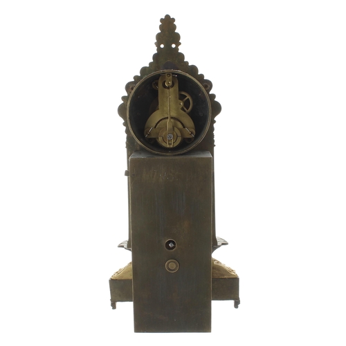 1357 - French bronze and ormolu novelty waterfall mantel clock timepiece, the 2.5