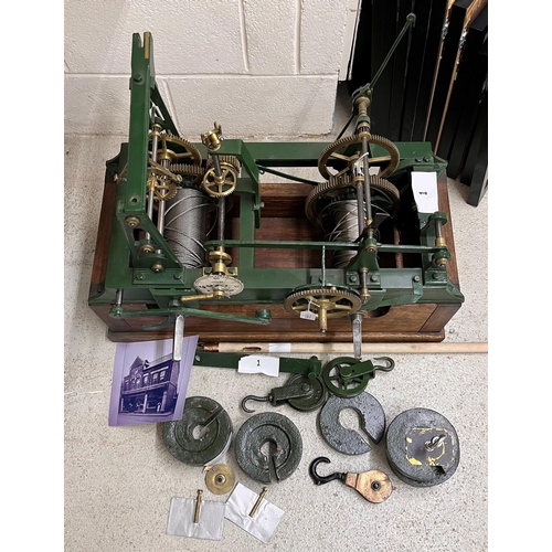 1338 - Two train flat bed turret clock, manufactured by Foster and Co, Mayes St, Manchester, the movement d... 