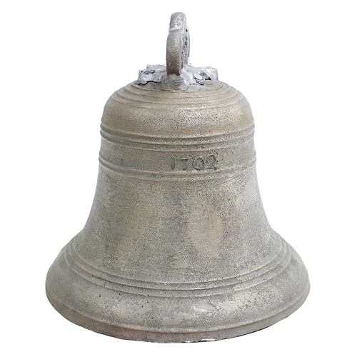 1331 - Large heavy bronze bell, 17.25