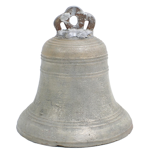 1331 - Large heavy bronze bell, 17.25