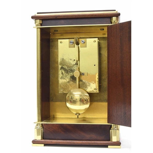 1511 - Good and unusual mahogany and brass mantel clock timepiece, the 6.25