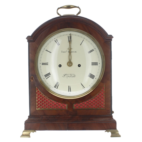 1523 - Good English mahogany double fusee bracket clock, the 8