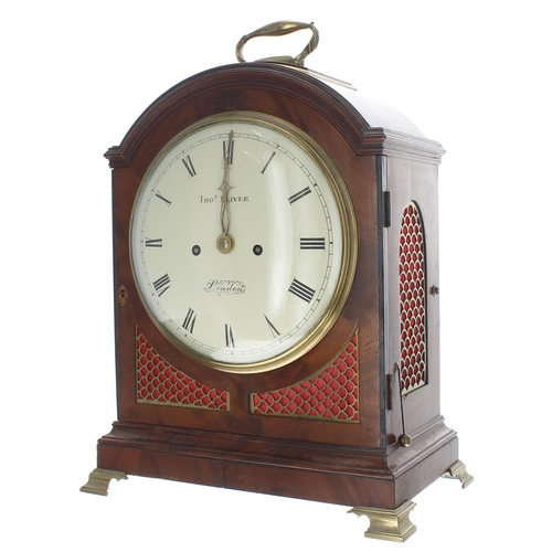 1523 - Good English mahogany double fusee bracket clock, the 8